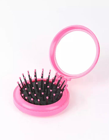 Travel Compact Hairbrush and Mirror
