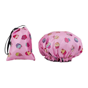 Waterproof Shower Cap - Cupcake Print