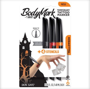 BIC Bodymark Temporary Tattoo Markers - Halloween Themed